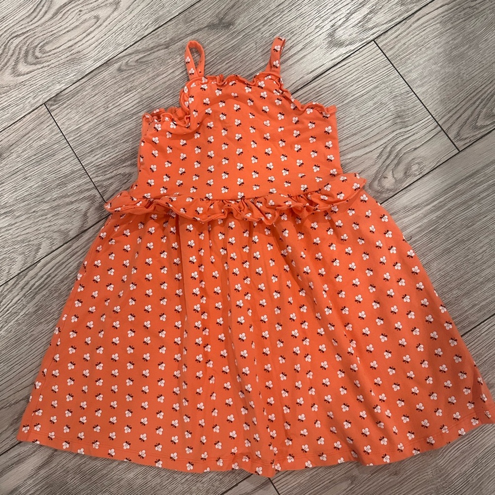 Janie & Jack Orange/peach Floral Dress